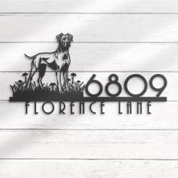 great dane house number custom metal address sign dog home number 3