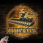 harvester custom metal wall art led light farm tractor name sign 1