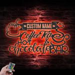 hot chocolate and coffee tea bar custom metal wall art led light 1