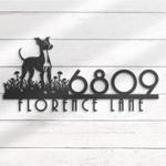 italian greyhound house number custom metal address sign dog home 1