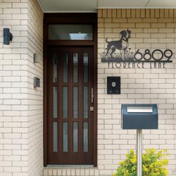 jack russell house number custom metal address sign dog home number 3