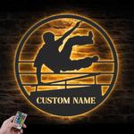 jump parkour custom metal wall art led light free runner name sign 1