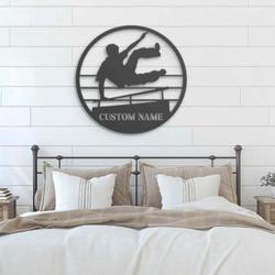 jump parkour custom metal wall art led light free runner name sign 6
