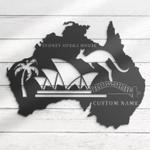 kangaroo australia map custom metal wall art led light sydney opera house name 1