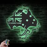 kangaroo australia map state custom metal wall art led light 1