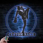 kickboxing custom metal wall art with led light martial arts name sign 1