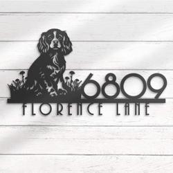 king charles spaniel house number custom metal address sign dog home number 3