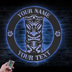 ku tiki bar custom metal wall art led light tiki lounge name sign 4