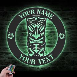 ku tiki bar custom metal wall art led light tiki lounge name sign 5