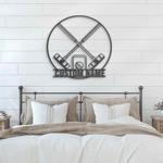 lacrosse player custom metal wall art led light lacrosse goalie name sign 1