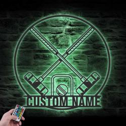 lacrosse player custom metal wall art led light lacrosse goalie name sign 5