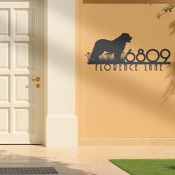 leonberger dog home number custom metal address sign 2