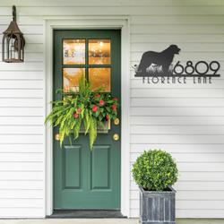 leonberger dog home number custom metal address sign 3