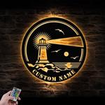 lighthouse custom metal wall art led light name sign 1