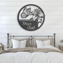 lily flower custom metal wall art led light lilies farm name sign 6