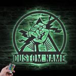 lineman custom metal wall art led light electrical engineer name sign 1