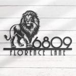 lion house number custom metal address sign animal home number 1