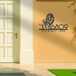 lion house number custom metal address sign animal home number 2