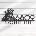 maltese house number custom metal address sign dog home number 1