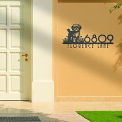 maltese house number custom metal address sign dog home number 2