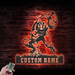 man american football custom metal wall art led light boy player name sign 1