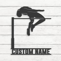 Man High Jump Custom Metal Wall Art LED Light Male Jumper Name Sign