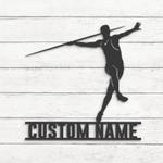 man javelin thrower custom metal wall art led light javelin throw player name sign 1