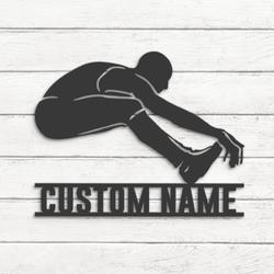 man long jump custom metal wall art led light male jumper name sign 4