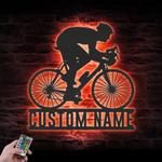 man road bike racing custom metal wall art led light 1