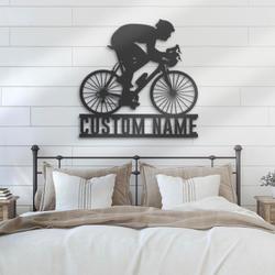 man road bike racing custom metal wall art led light 4