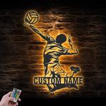 man volleyball custom metal wall art led light player name sign 1
