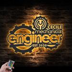 mechanical engineer custom metal wall art led light 1