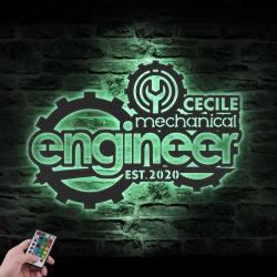 mechanical engineer custom metal wall art led light 4
