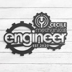 mechanical engineer custom metal wall art led light 5