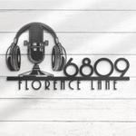 microphone headphone house number custom metal address sign 1