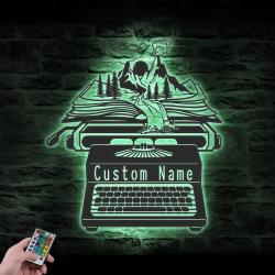 mountain forest river book writer custom metal wall art led light 2