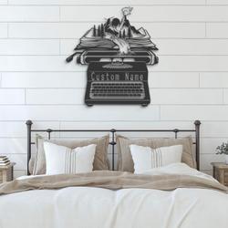 mountain forest river book writer custom metal wall art led light 3