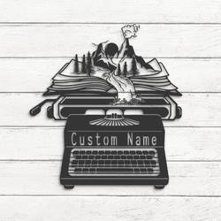 mountain forest river book writer custom metal wall art led light 4