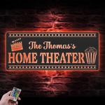 movie and popcorn custom metal wall art led light home theater name sign 1