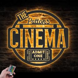 movie lounge custom metal wall art led light cinema theater name sign 2