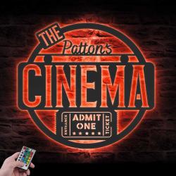 movie lounge custom metal wall art led light cinema theater name sign 5