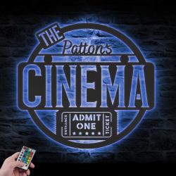 movie lounge custom metal wall art led light cinema theater name sign 6