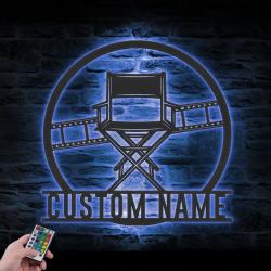 Movie Theme Director Custom Metal Wall Art LED Light TV Show Series Name Sign