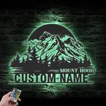 nature mountain hood sunsine custom metal wall art led light 1