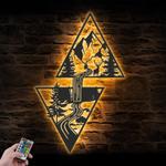 nature waterfall mountain forest custom metal wall art led light 1