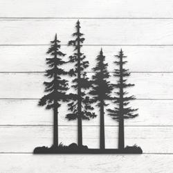 nature wispy pine tree custom metal wall art led light cedar tree name sign 4
