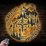 nautical wild compass custom metal wall art led light coordinates sign 1