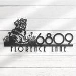 norfolk terrier house number custom metal address sign dog home number 1
