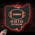 ohio state american football custom metal wall art led light 1