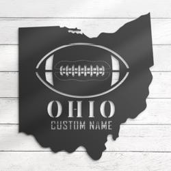 ohio state american football custom metal wall art led light 3